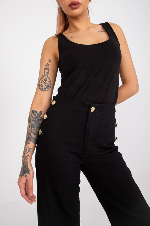 Černé džínové kalhoty s ozdobnými...