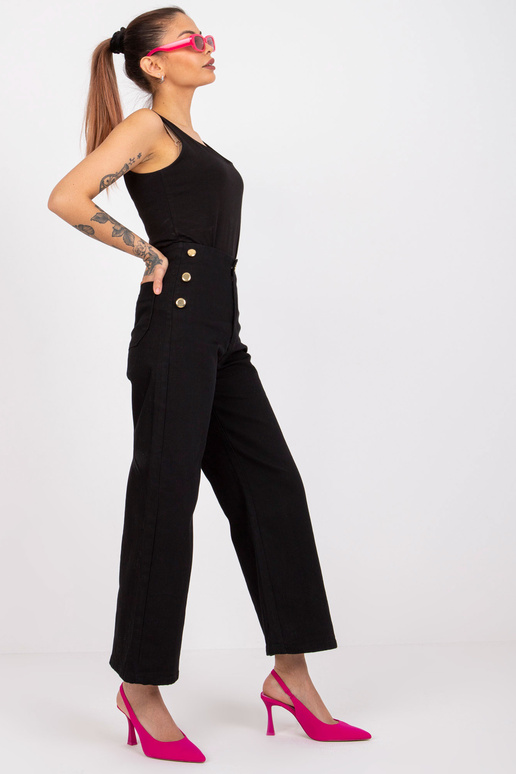 Černé džínové kalhoty s ozdobnými...