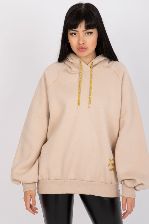 Béžová mikina pro ženy oversize s...