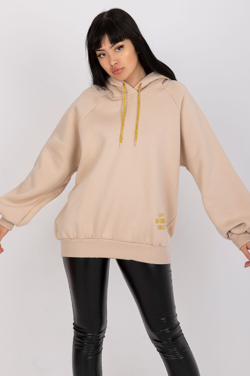 Béžová mikina pro ženy oversize s...