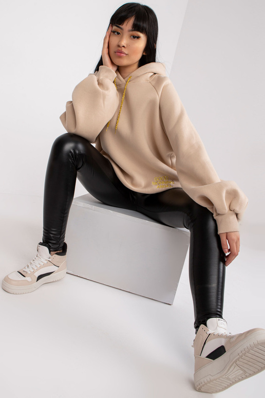 Béžová mikina pro ženy oversize s...