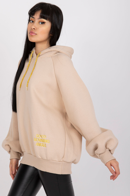 Béžová mikina pro ženy oversize s...
