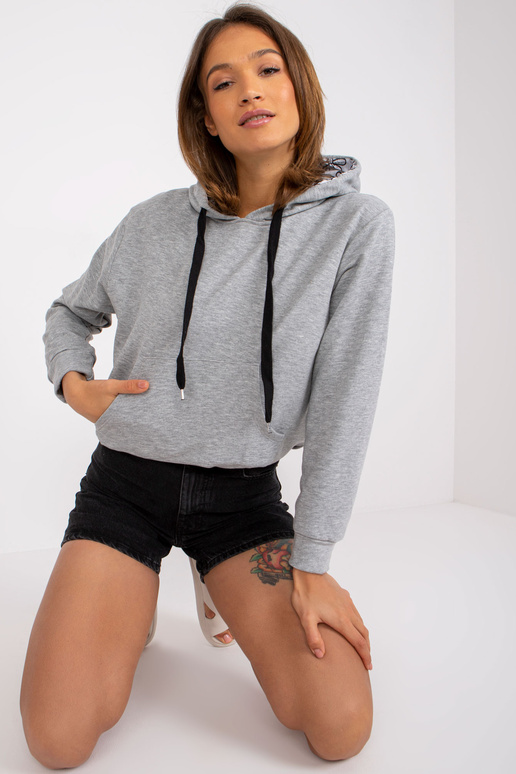 Šedá melanžová mikina s mikinou Palencia