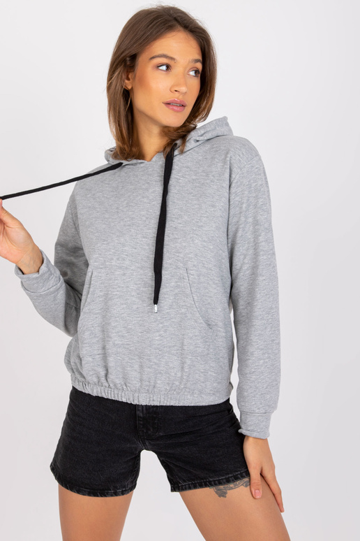 Šedá melanžová mikina s mikinou Palencia