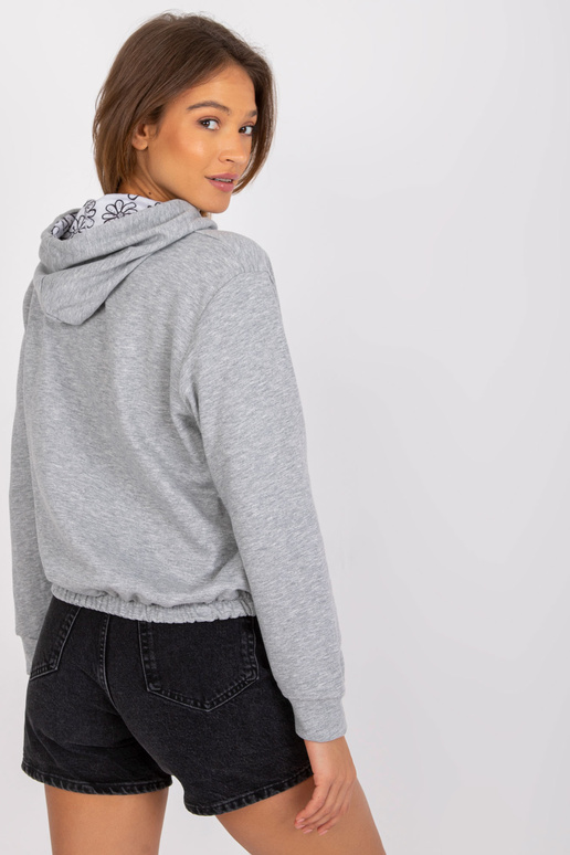 Šedá melanžová mikina s mikinou Palencia