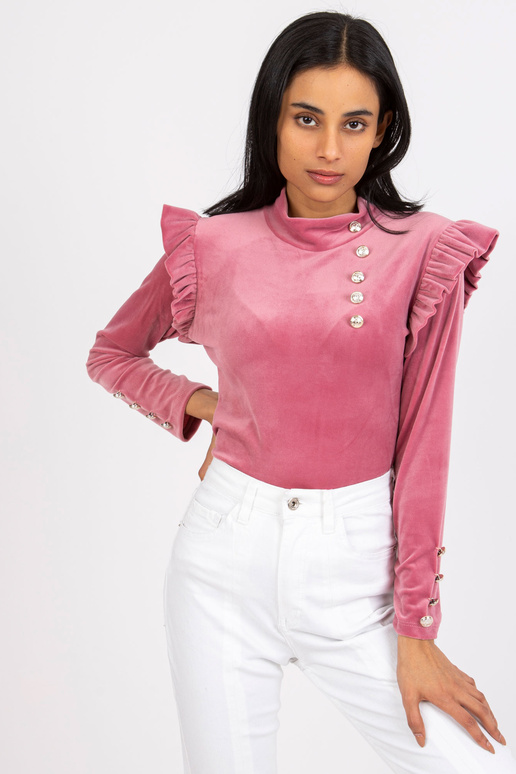 Růžová velurová halenka pro ženy Capri Růžová velurová halenka pro ženy Capri