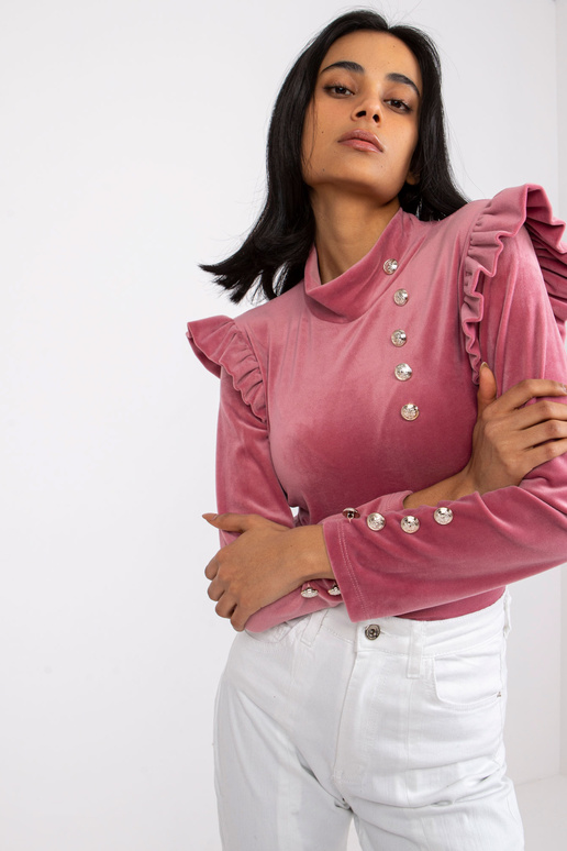 Růžová velurová halenka pro ženy Capri Růžová velurová halenka pro ženy Capri