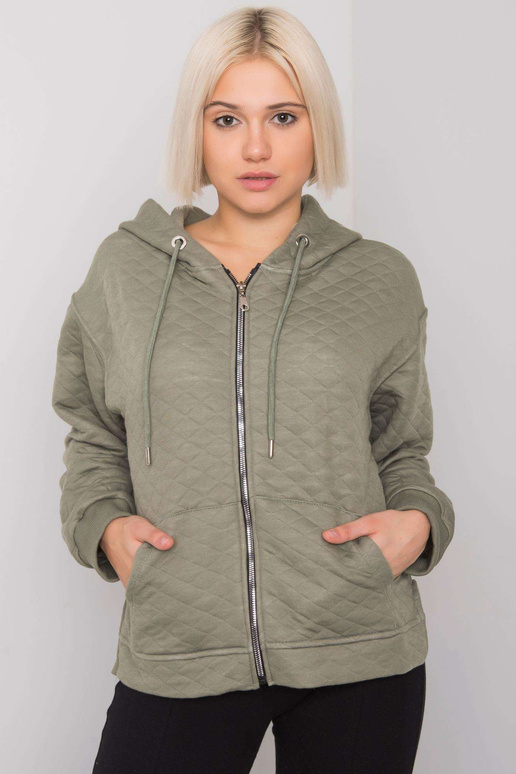 Khaki prošívaná mikina na zip Arezzo