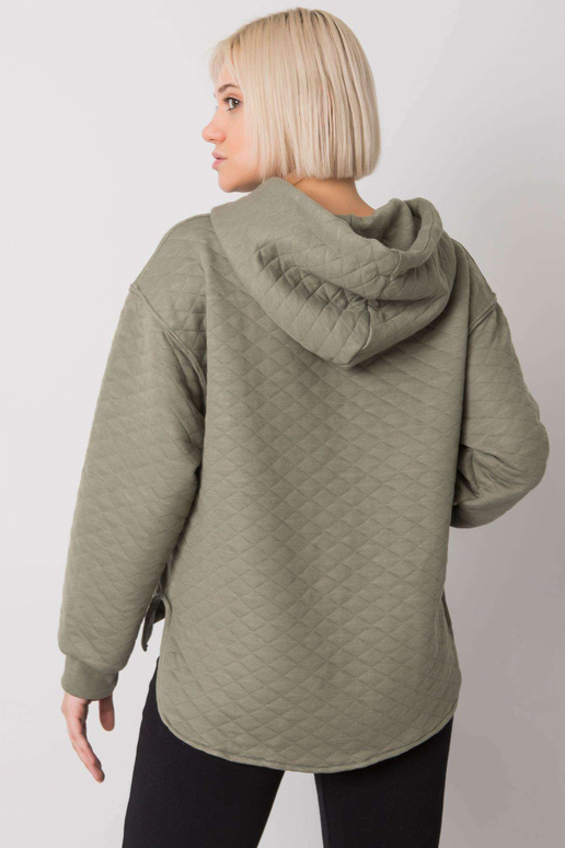 Khaki prošívaná mikina na zip Arezzo