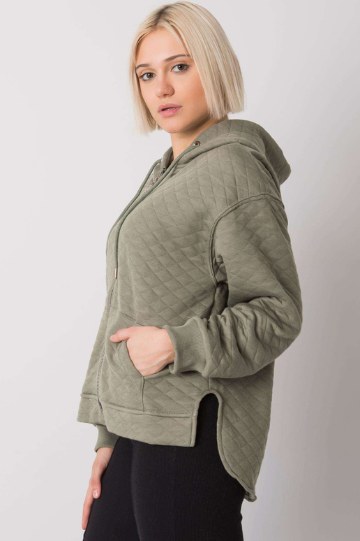 Khaki prošívaná mikina na zip Arezzo