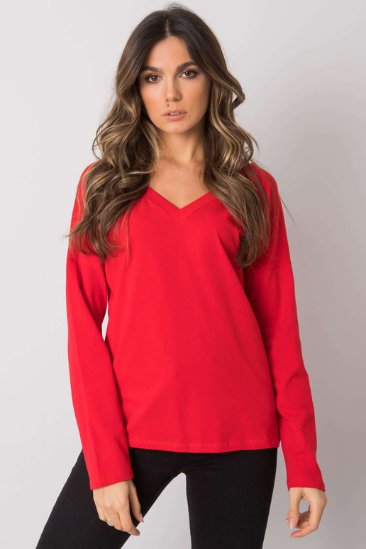 Červená dámská halenka s dlouhým...