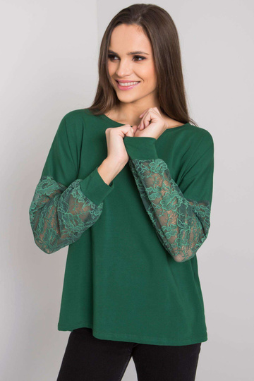 Tmavě zelená halenka s... 2