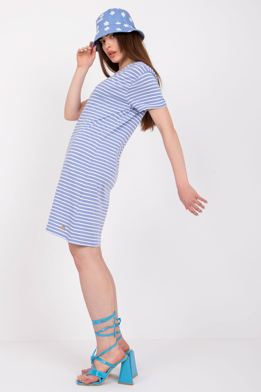 Světle modré pruhované minišaty od...