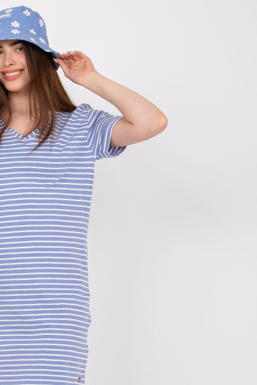 Světle modré pruhované minišaty od...