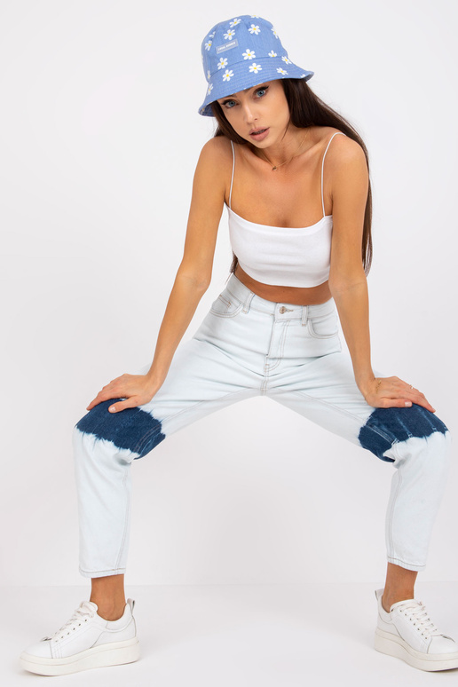 Modré dámské džíny s vysokým pasem...