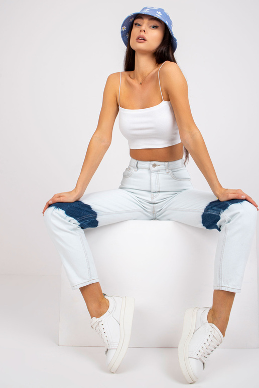 Modré dámské džíny s vysokým pasem...