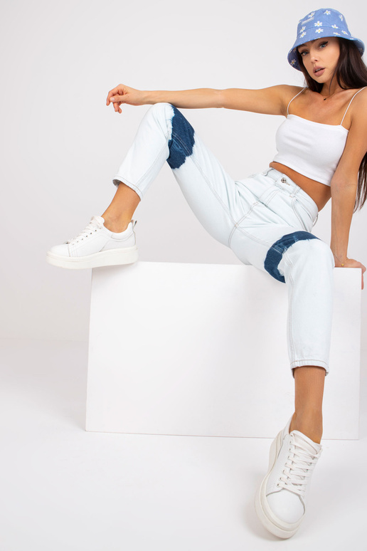 Modré dámské džíny s vysokým pasem...