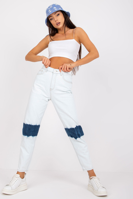 Modré dámské džíny s vysokým pasem...