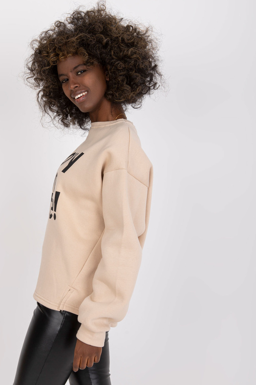 Béžová oversize mikina s potiskem bez...