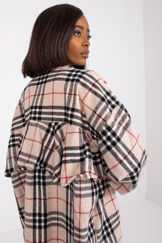 Světle béžová a černá dlouhá košile s...