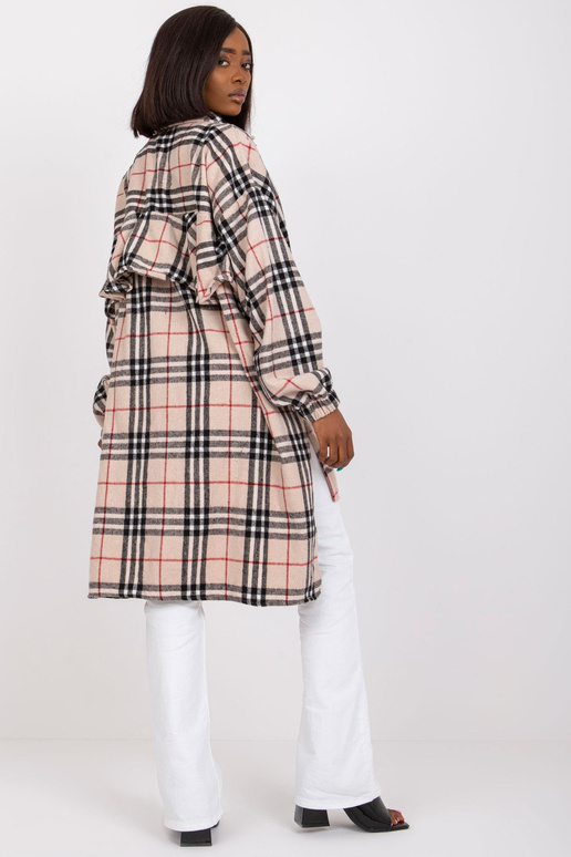 Světle béžová a černá dlouhá košile s...