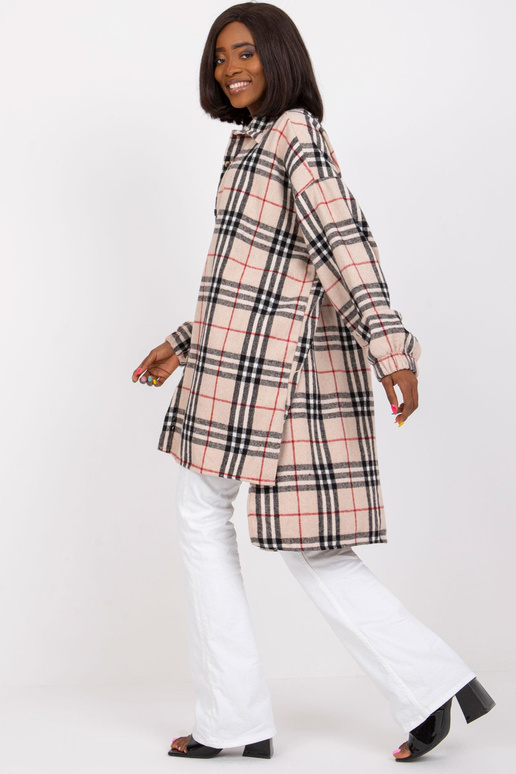 Světle béžová a černá dlouhá košile s...