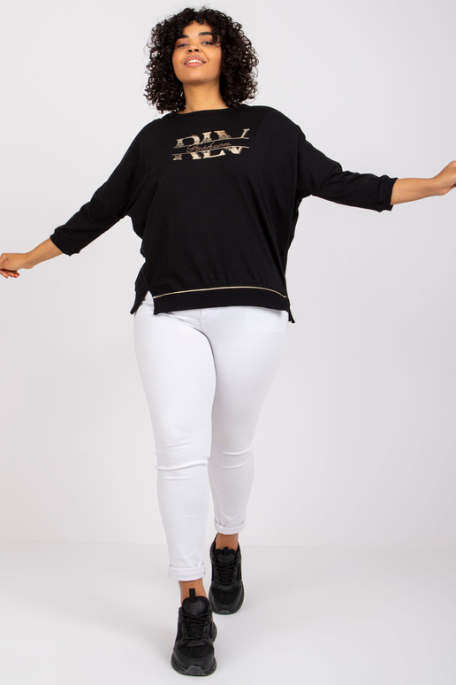 Černá plus size halenka s nápisem... Černá plus size halenka s nápisem...