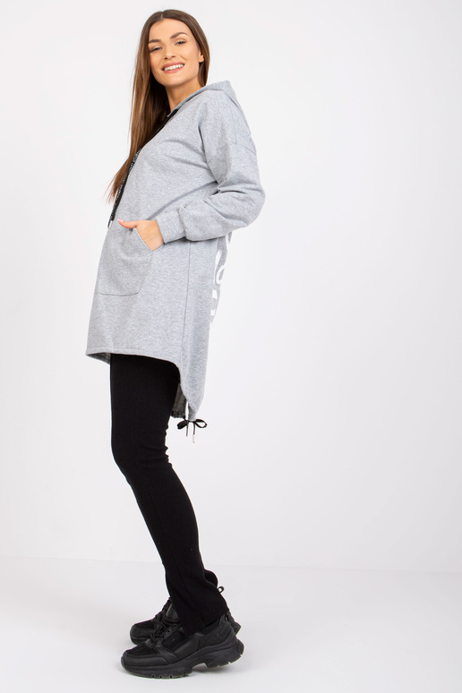 Šedá melanžová mikina pro ženy s...
