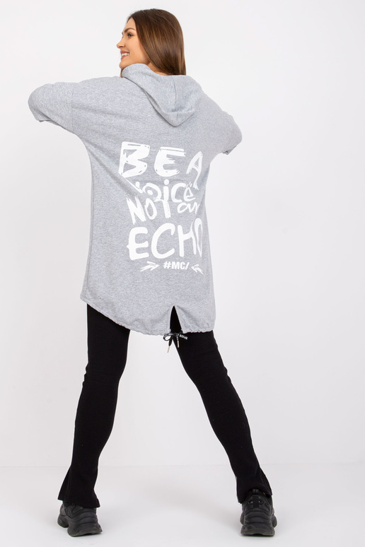 Šedá melanžová mikina pro ženy s...