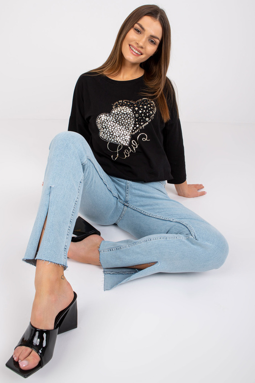 Černá bavlněná halenka Elizabeth RUE...