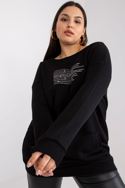 Černá mikina větší velikosti s...