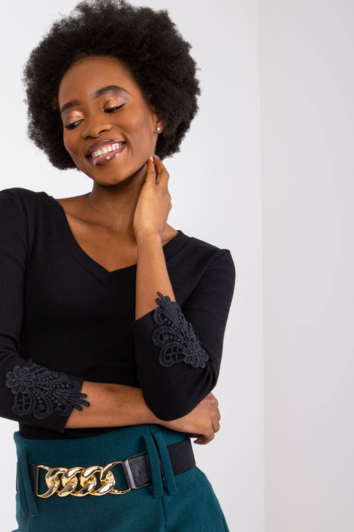 Černá proužkovaná halenka Alissia RUE...