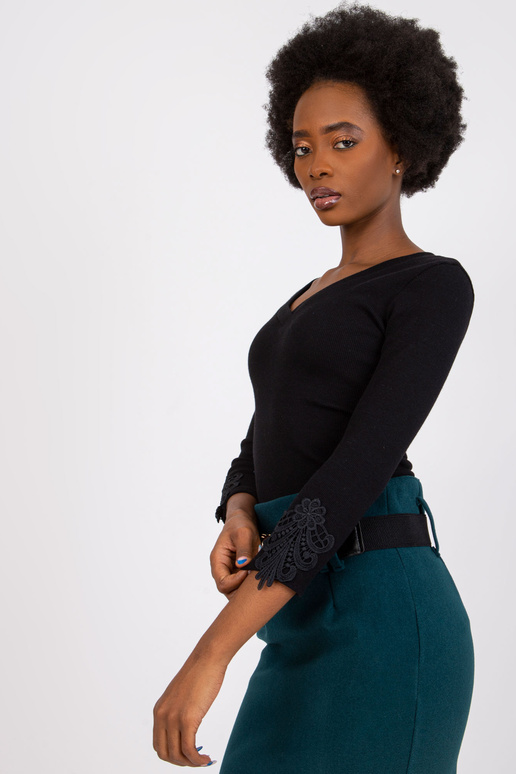 Černá proužkovaná halenka Alissia RUE...