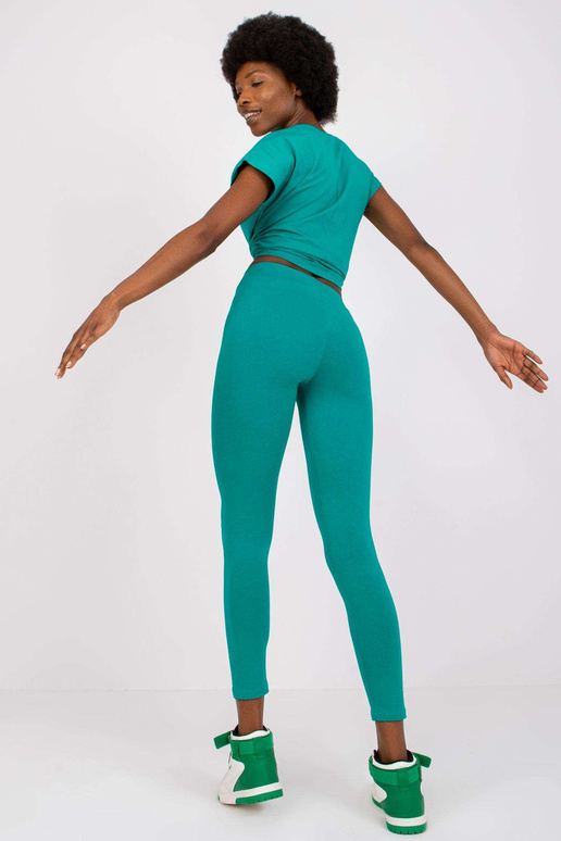 Tmavě zelené dámské ležérní legíny...