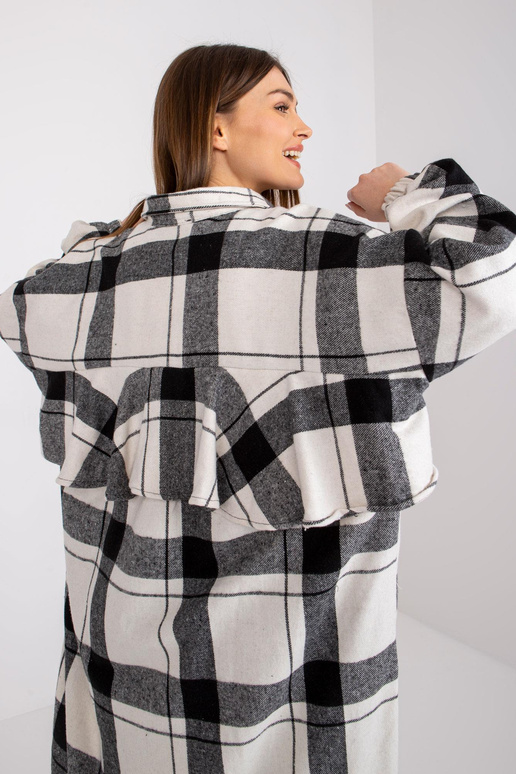 Černobílá kostkovaná vlněná košile...