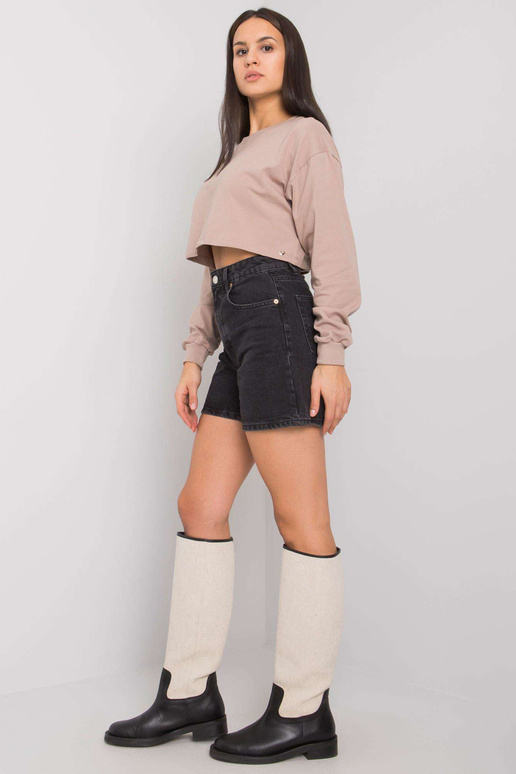 Tmavě béžová krátká halenka basic...