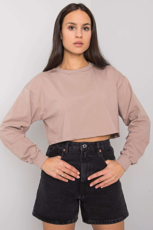 Tmavě béžová krátká halenka basic...