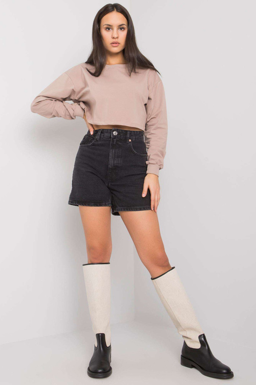 Tmavě béžová krátká halenka basic...