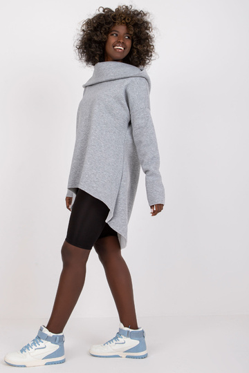 Šedá melange mikina basic... 2