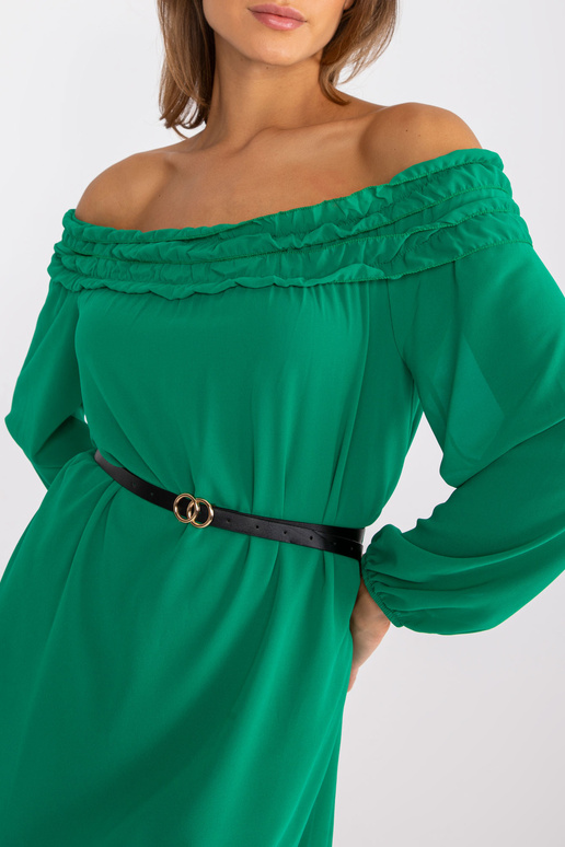 Zelené minišaty Ameline bez ramen