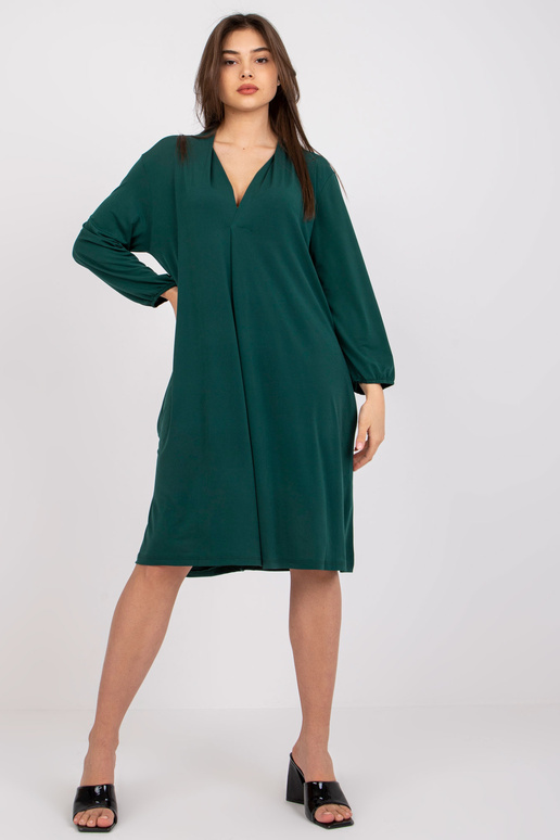 Tmavě zelené šaty Rimini s volným...