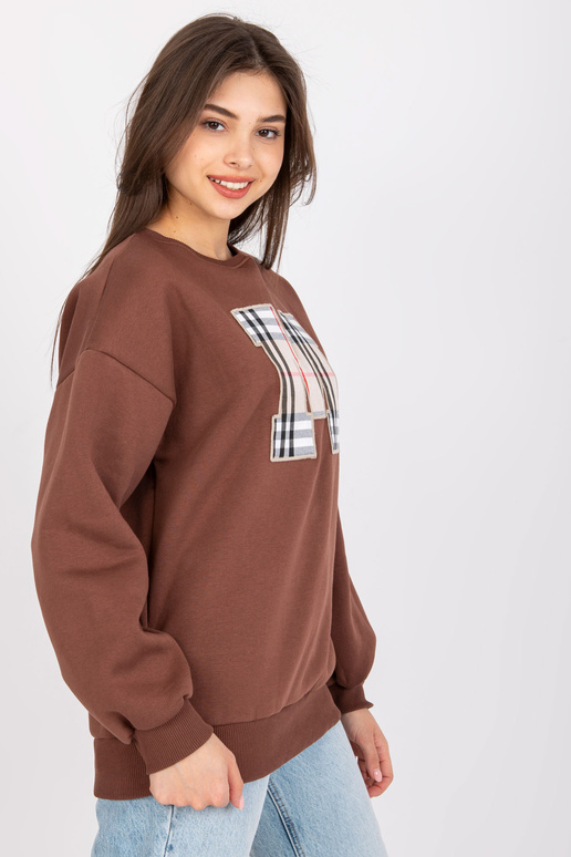 Tmavě hnědá mikina s potiskem Elise