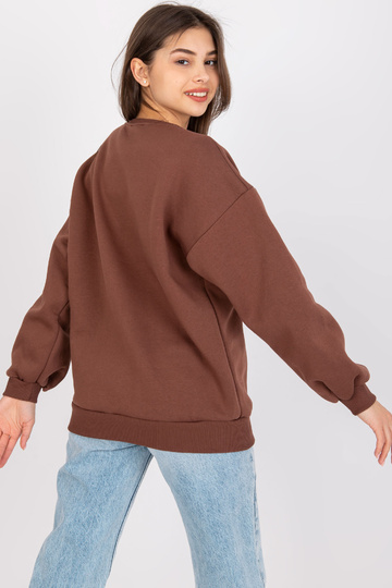 Tmavě hnědá mikina s... 2