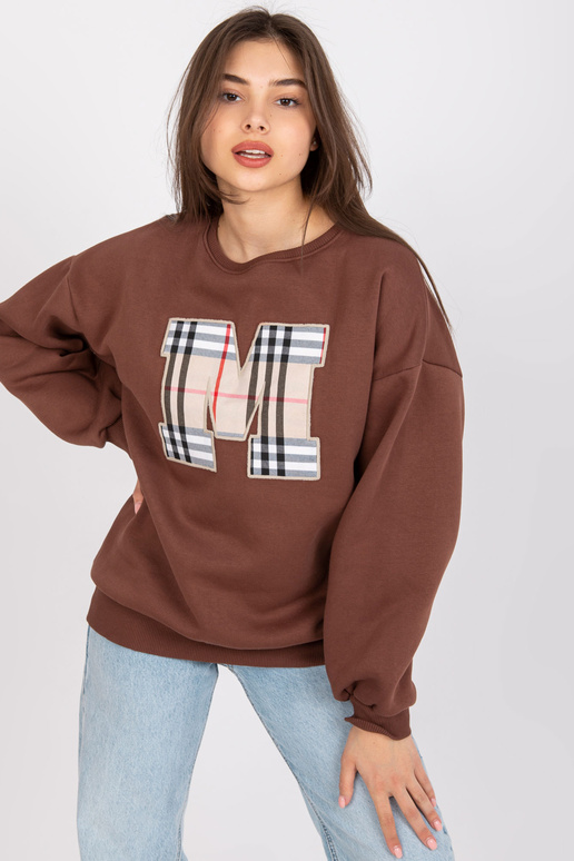 Tmavě hnědá mikina s potiskem Elise