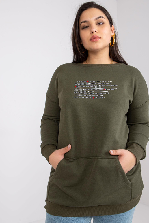 Khaki mikina plus velikosti klokanka...