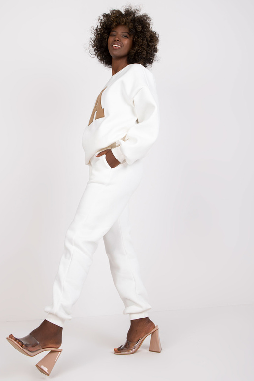 Ecru bavlněná tepláková souprava s...