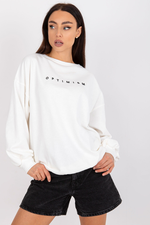 Ecru mikina bez kapuce s nápisem Miley