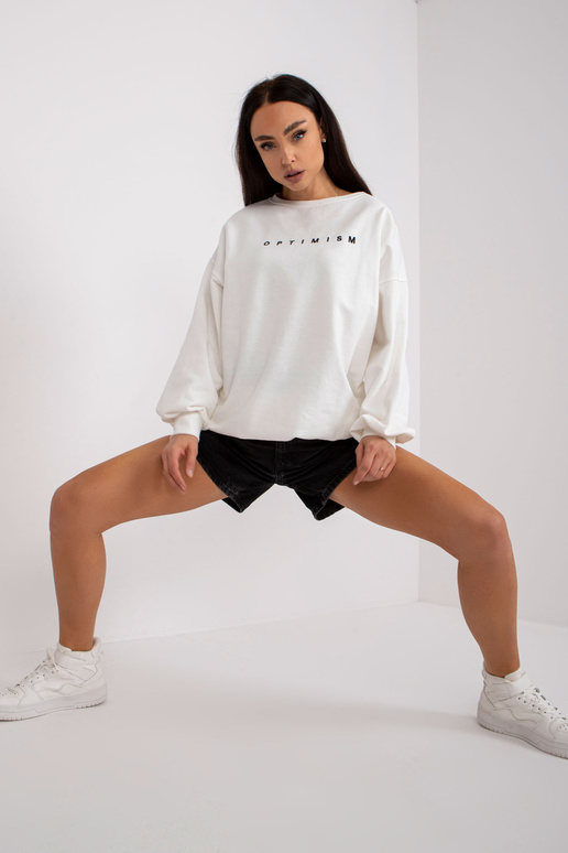 Ecru mikina bez kapuce s nápisem Miley