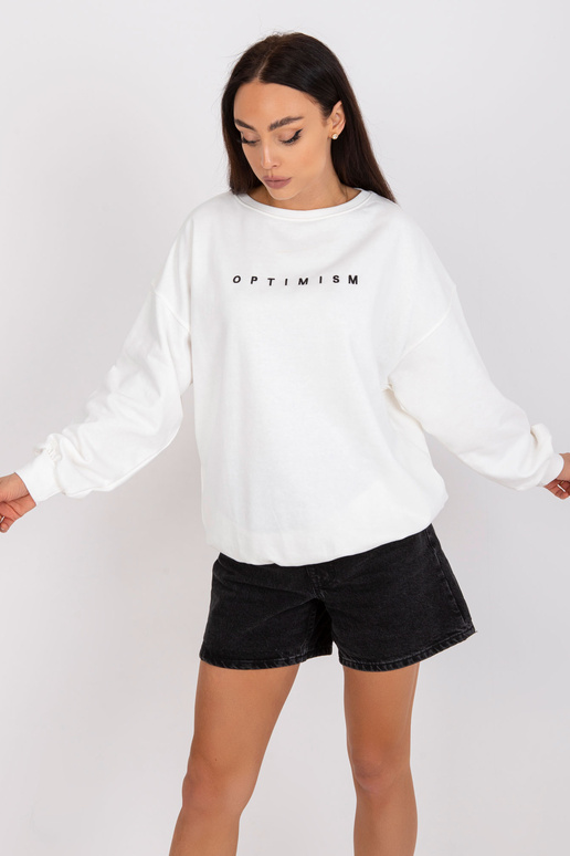 Ecru mikina bez kapuce s nápisem Miley