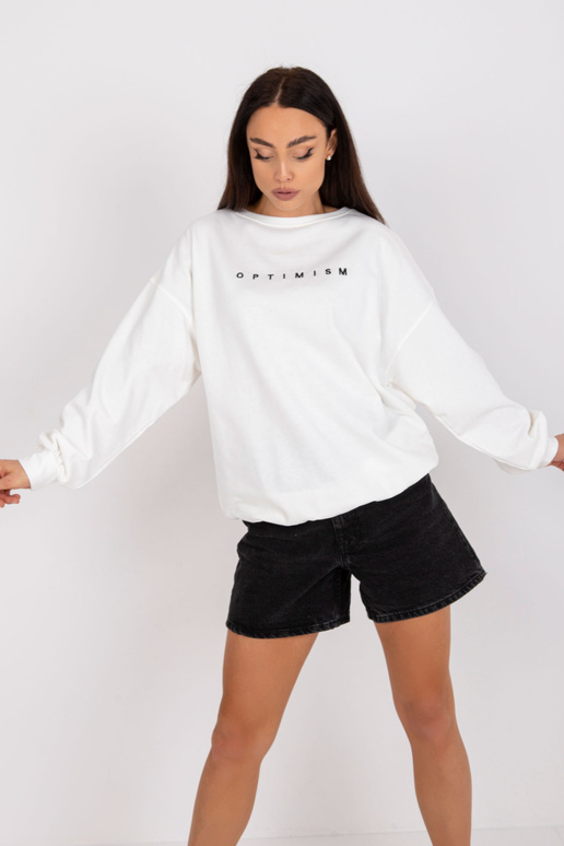 Ecru mikina bez kapuce s nápisem Miley